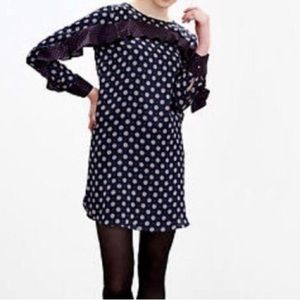 Banana Republic silk Foulard ruffle mini shirt dress size 6 elegant luxe New